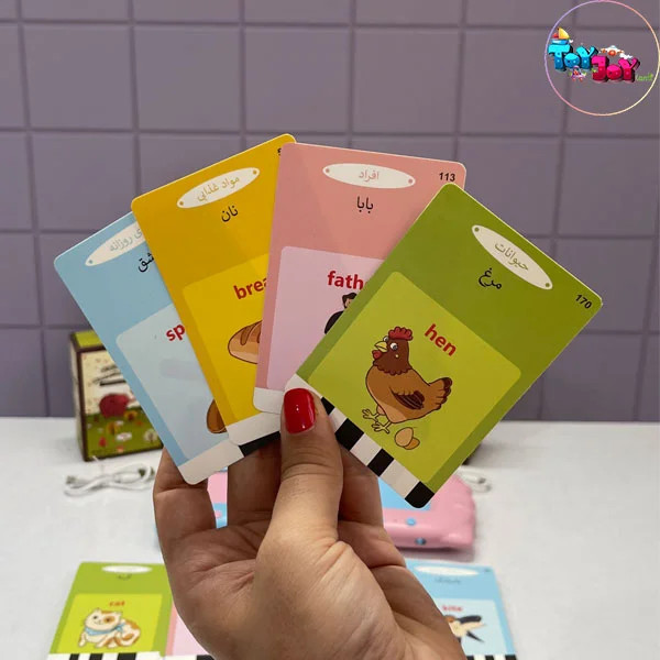 کیت فلش کارت آموزش زبان انگلیسی و فارسی کودک ۲۲۴ کارت فرزند خلاق